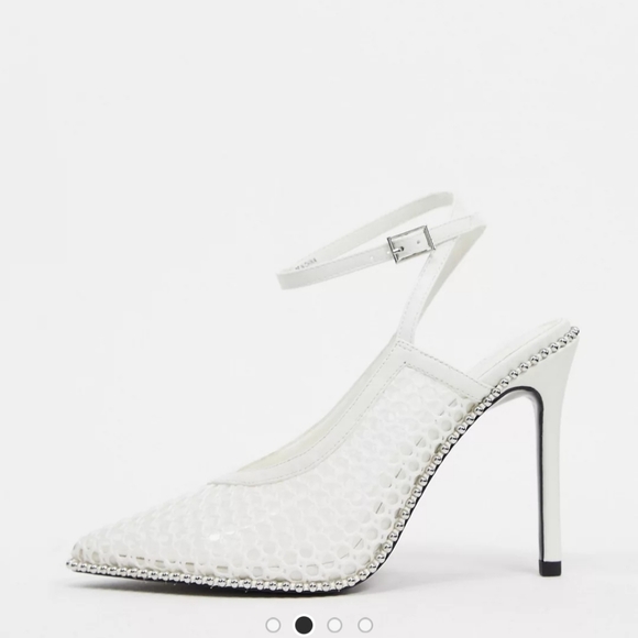 ASOS wide fit size 10 white studded heel - Picture 2 of 8
